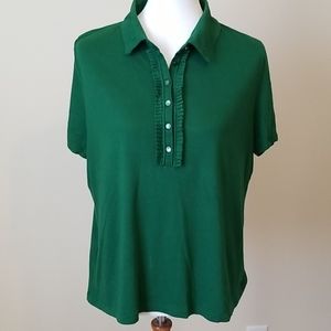 Talbots Dark Moss Green polo tee shirt